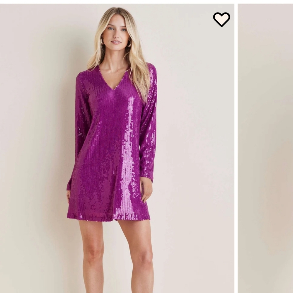 VENUS Shimmering fuschia Sequin Dress